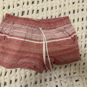 LOFT Red and White Striped Women's Athletic Shorts